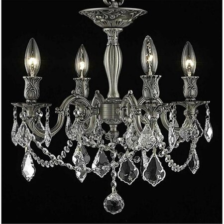 LIGHTING BUSINESS 9204F17PW-RC 17 Dia. x 19 H in. Rosalia Collection Flush Mount - Pewter Finish, Royal Cut LI893727